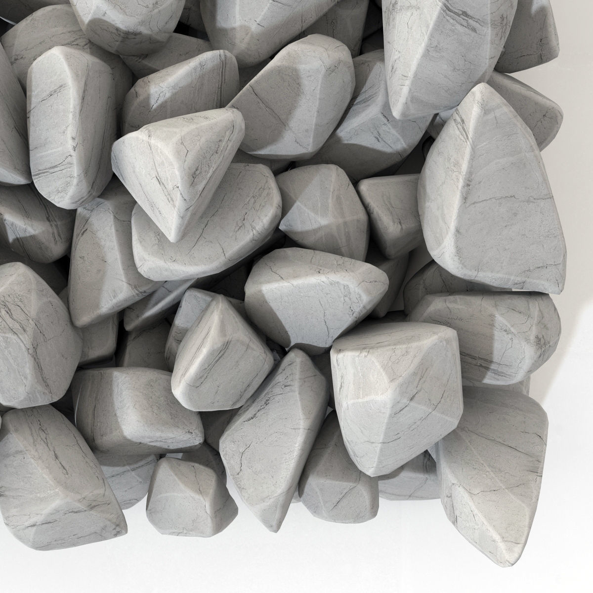 Rock brown white black stone n1 3D model_11