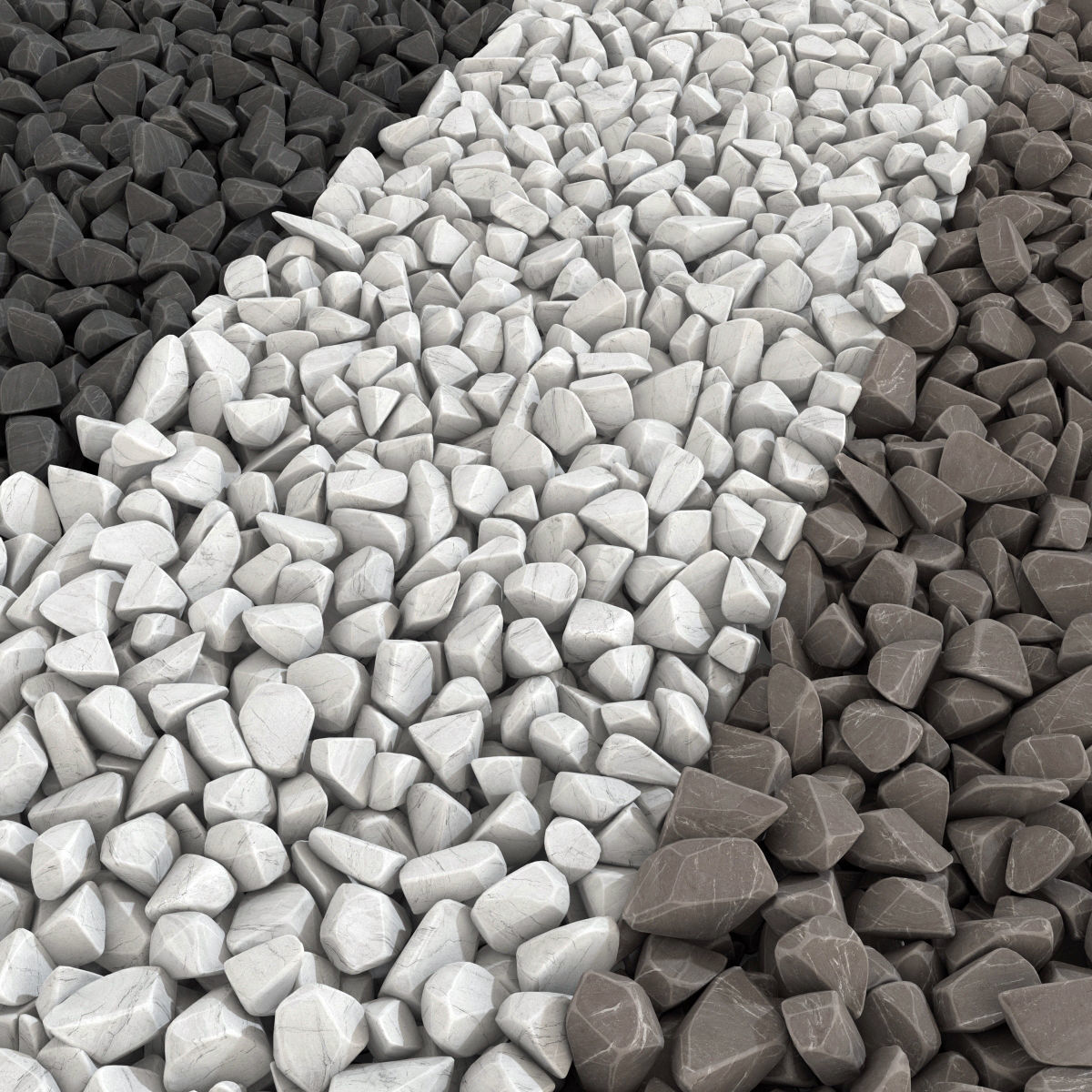 Rock brown white black stone n1 3D model_1