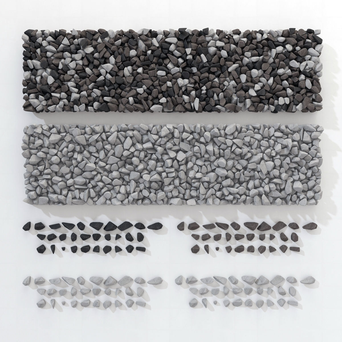 Rock brown white black stone n1 3D model_4