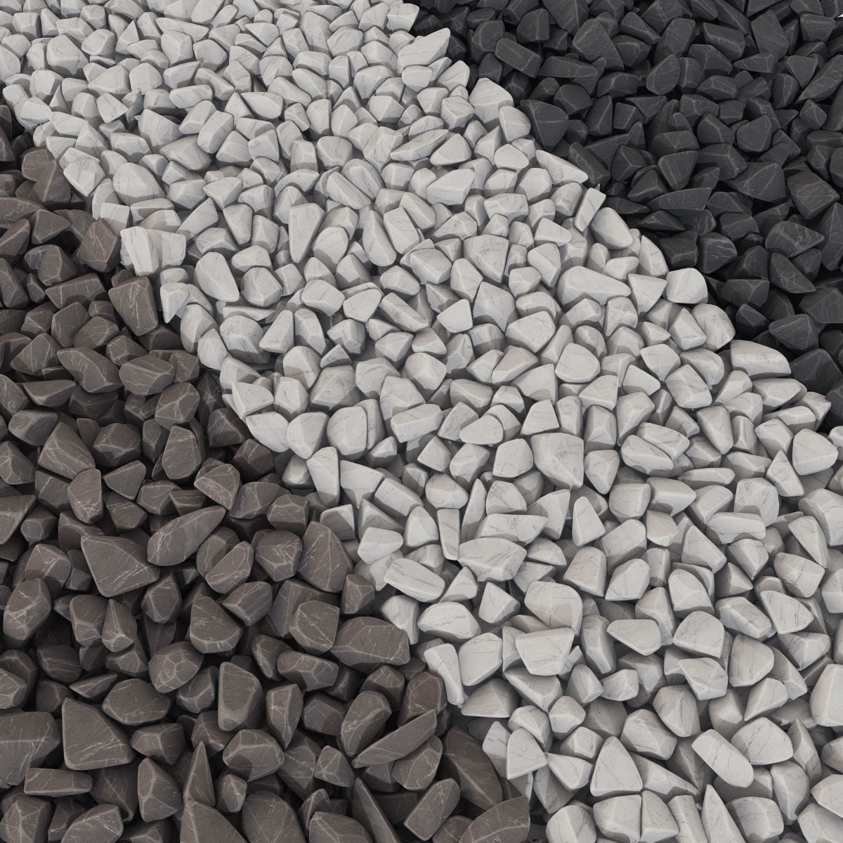 Rock brown white black stone n1 3D model_2