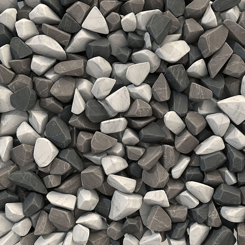 Rock brown white black stone n1 3D model