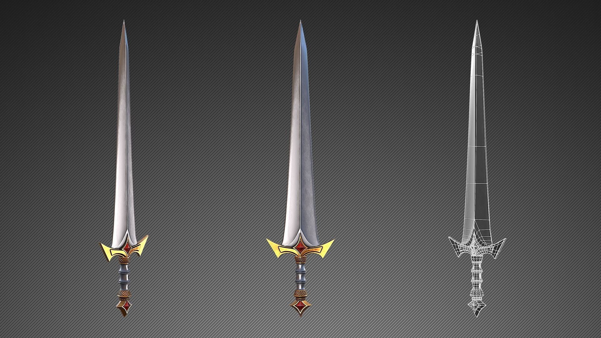 Fantasy Weapons Low-poly 3D model_11