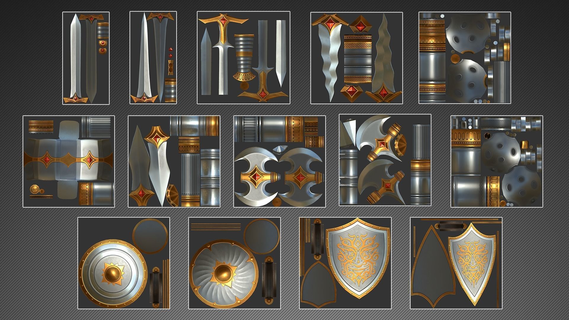 Fantasy Weapons Low-poly 3D model_17