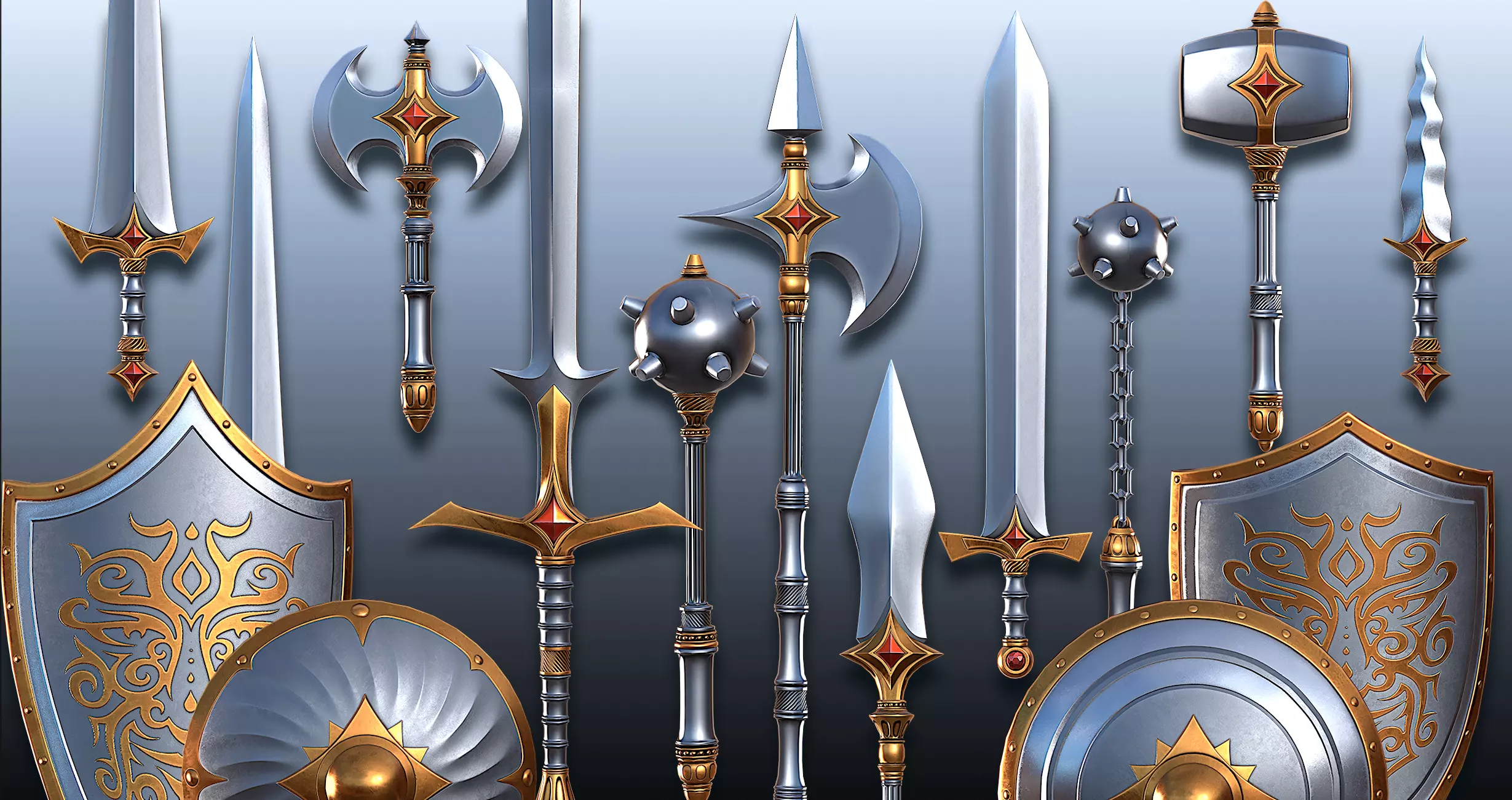 Fantasy Weapons Low-poly 3D model_0