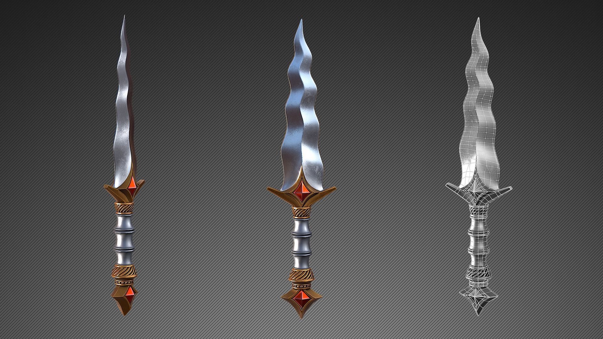 Fantasy Weapons Low-poly 3D model_3