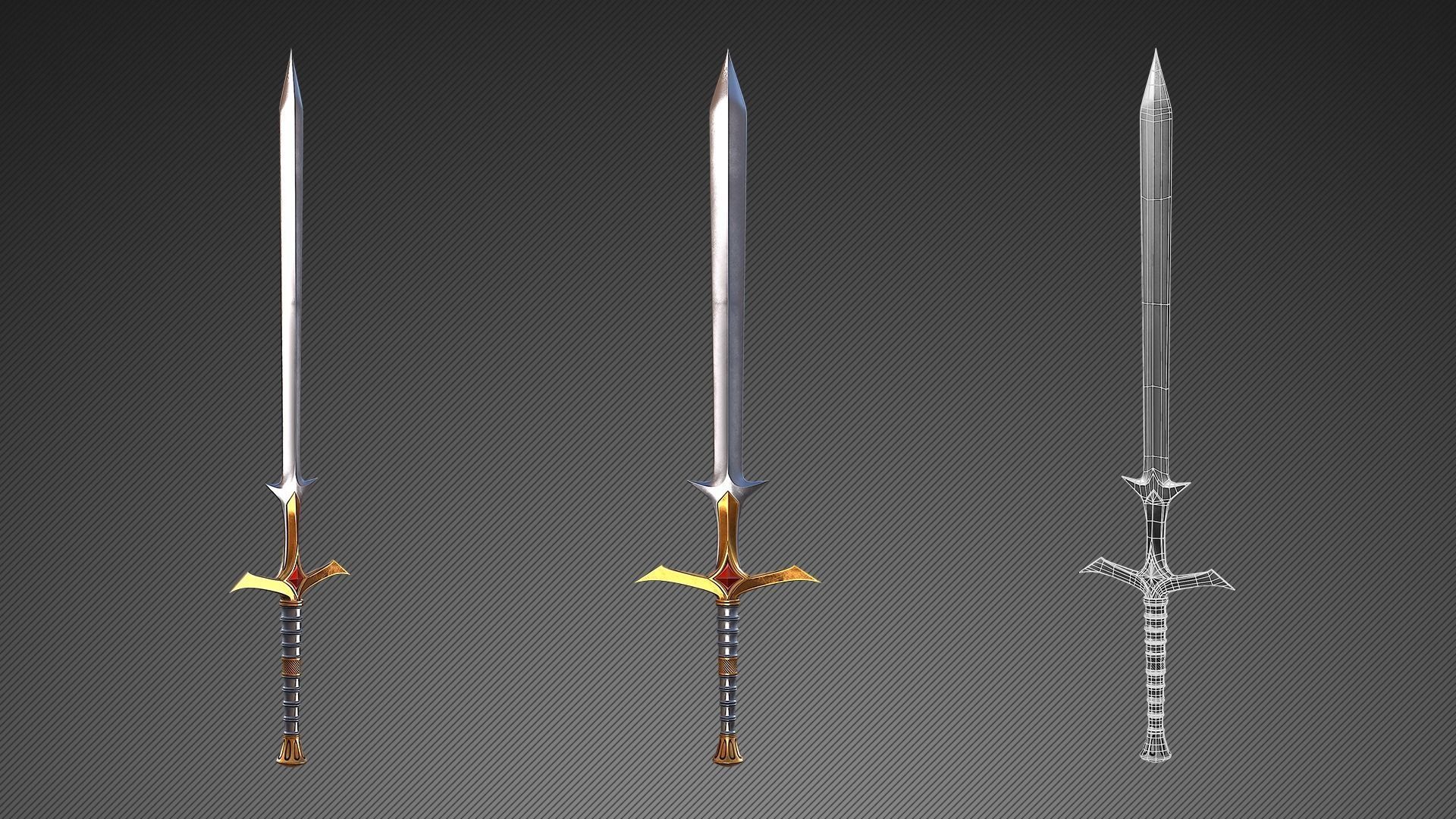 Fantasy Weapons Low-poly 3D model_12
