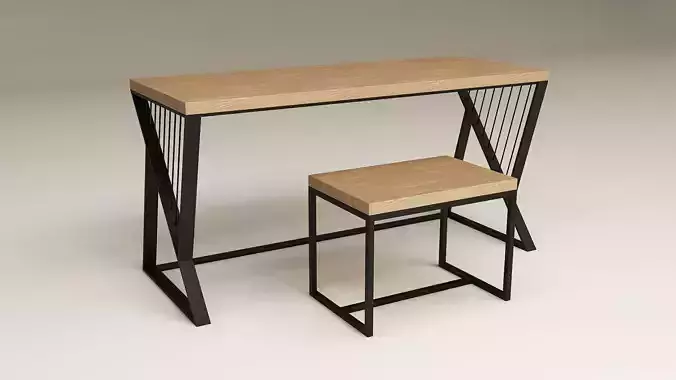 desk 3d model for workshop