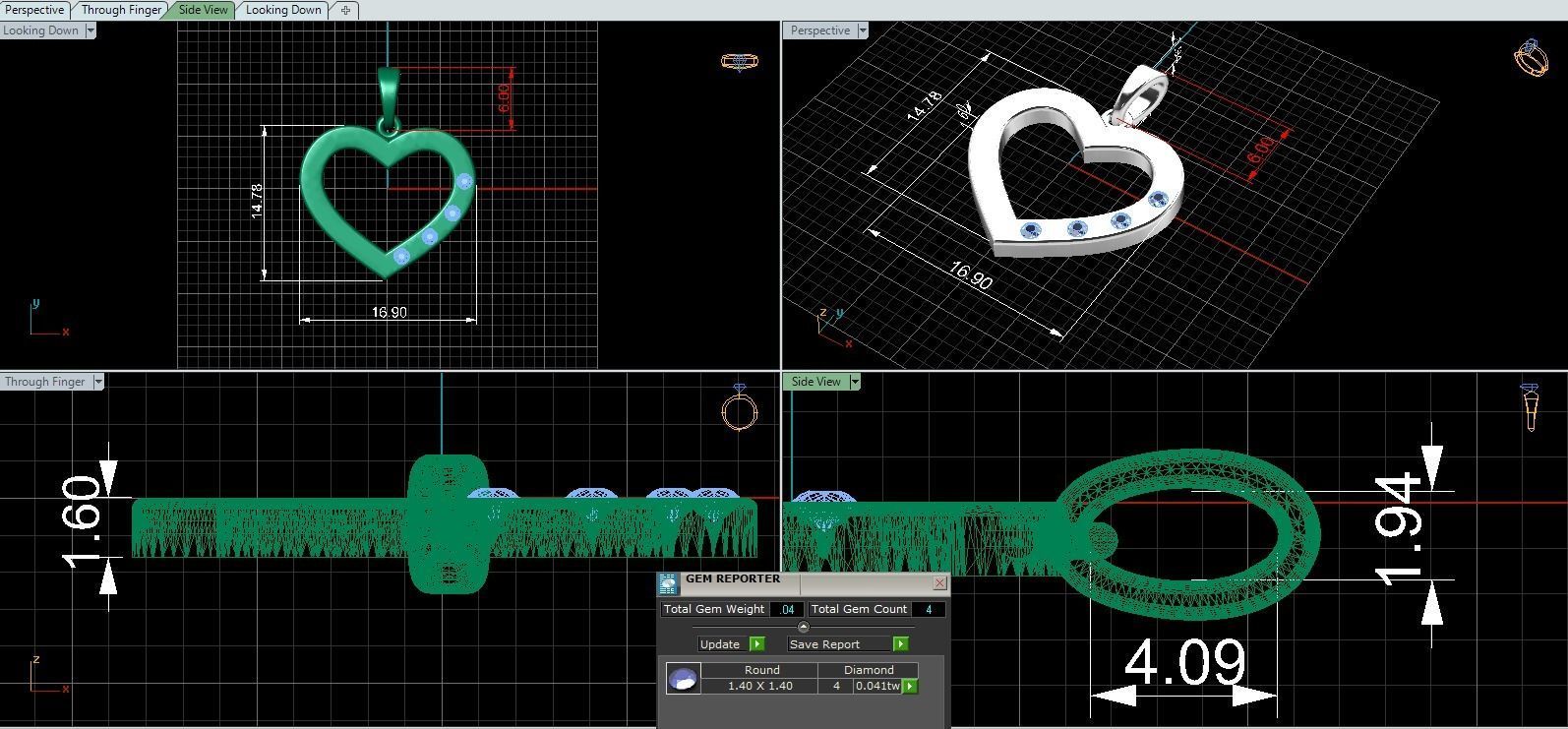 Heart necklace  Free 3D print model_3