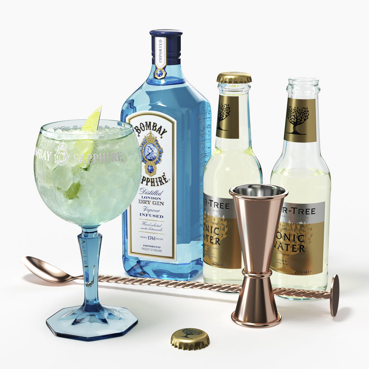 Bombay Sapphire Cocktail Set 3D model_3