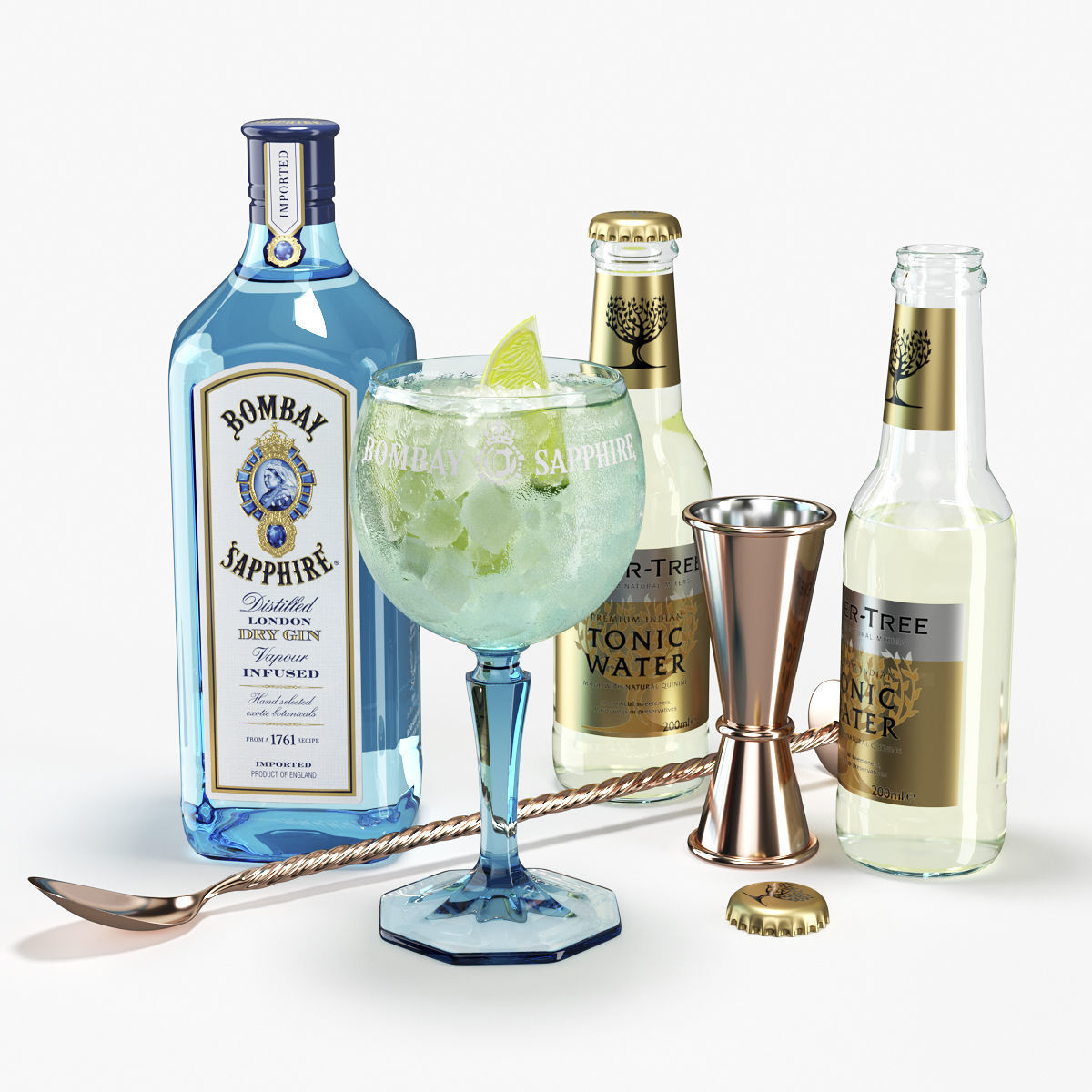 Bombay Sapphire Cocktail Set 3D model_2