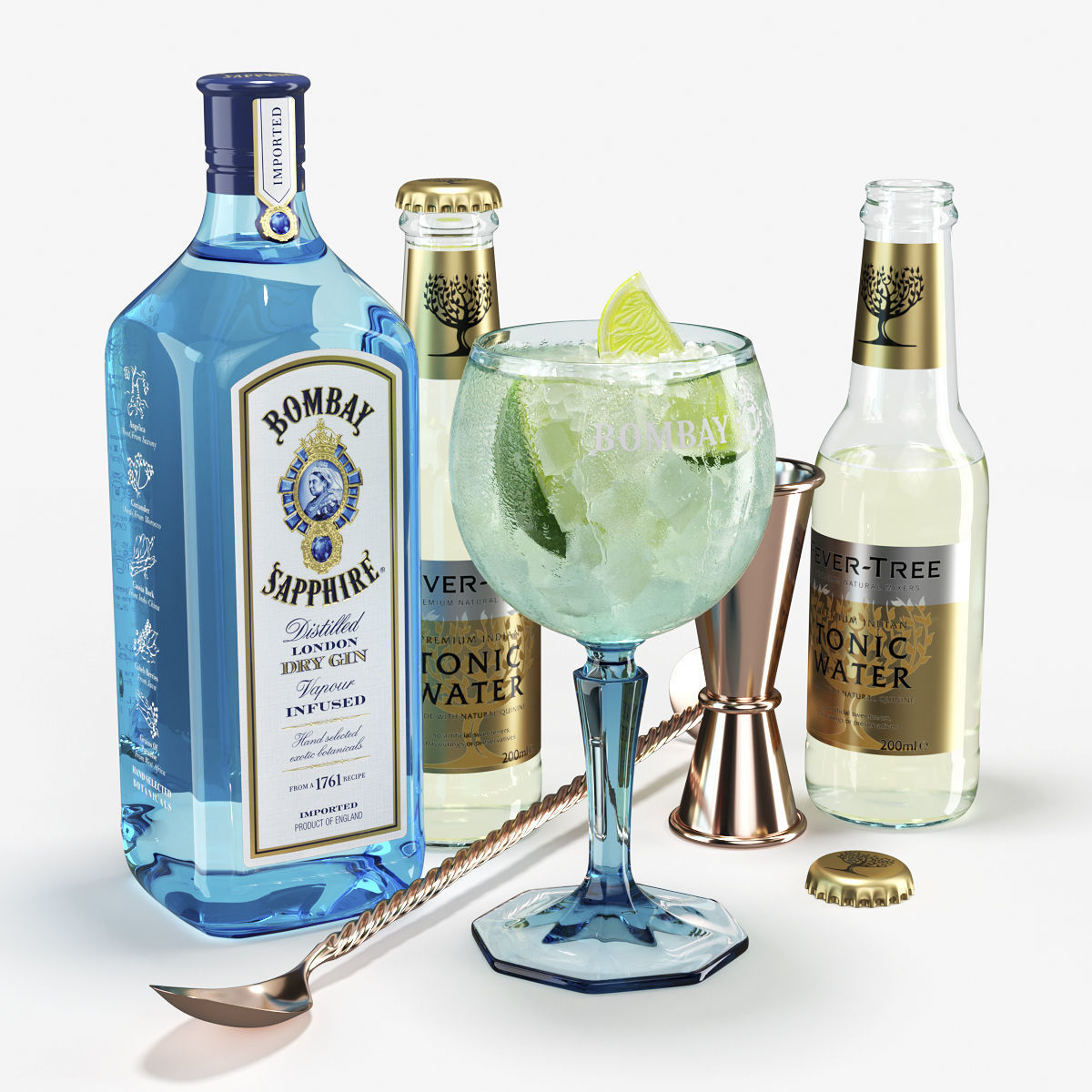 Bombay Sapphire Cocktail Set 3D model_1