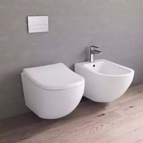 TOILET AND BIDET WHITE