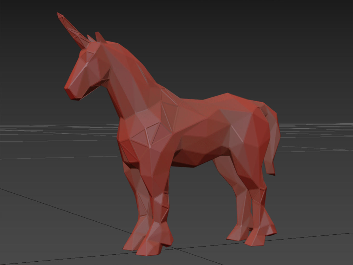 Polygonal Unicorn Parametric 3D print model_11