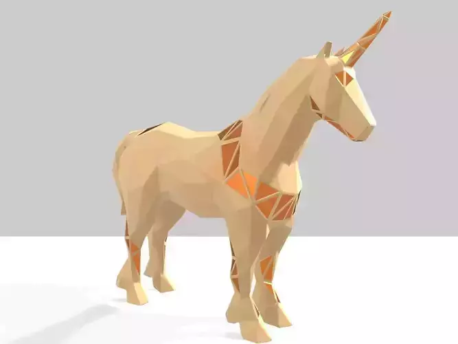 Polygonal Unicorn Parametric 3D print model