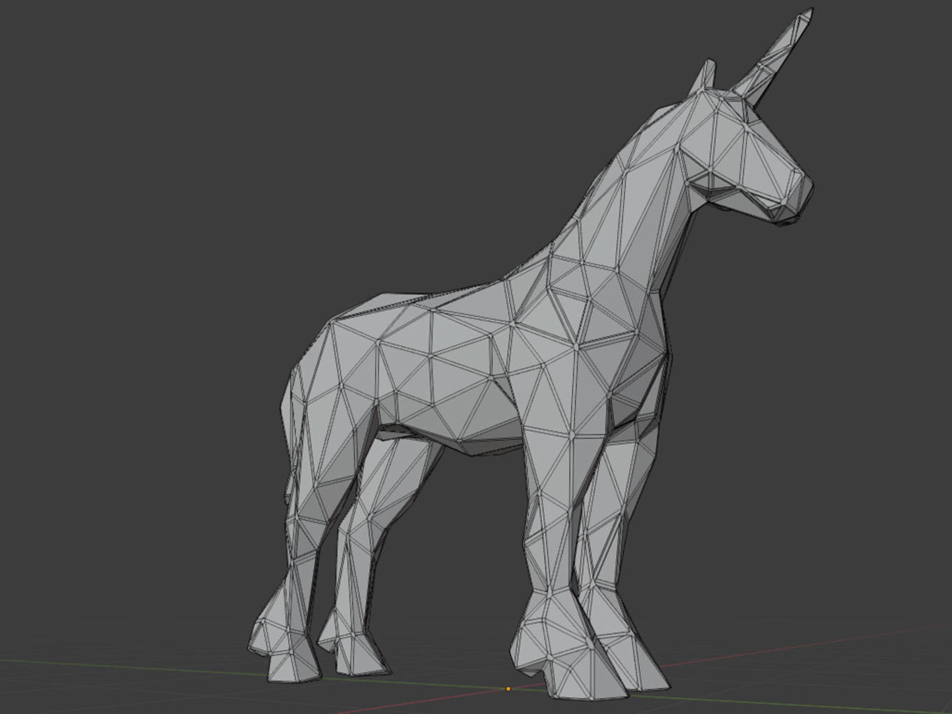 Polygonal Unicorn Parametric 3D print model_9