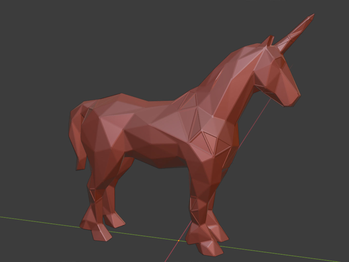 Polygonal Unicorn Parametric 3D print model_10