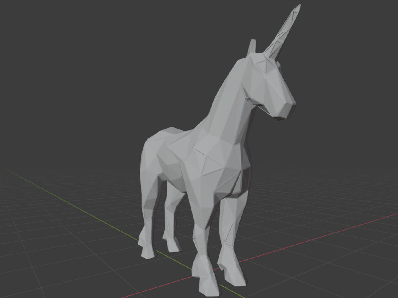 Polygonal Unicorn Parametric 3D print model_8