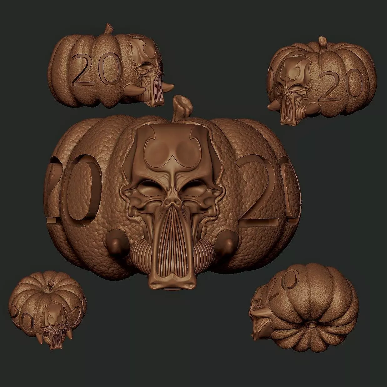 halloween 2020 pumpkin Free 3D print model