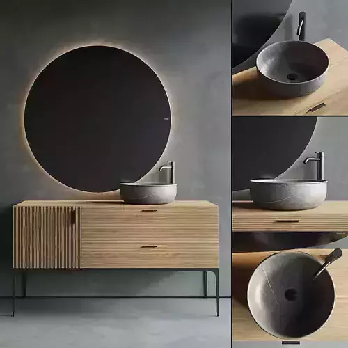 Inbani Grate 02 Vanity Unit Set 2 3D model