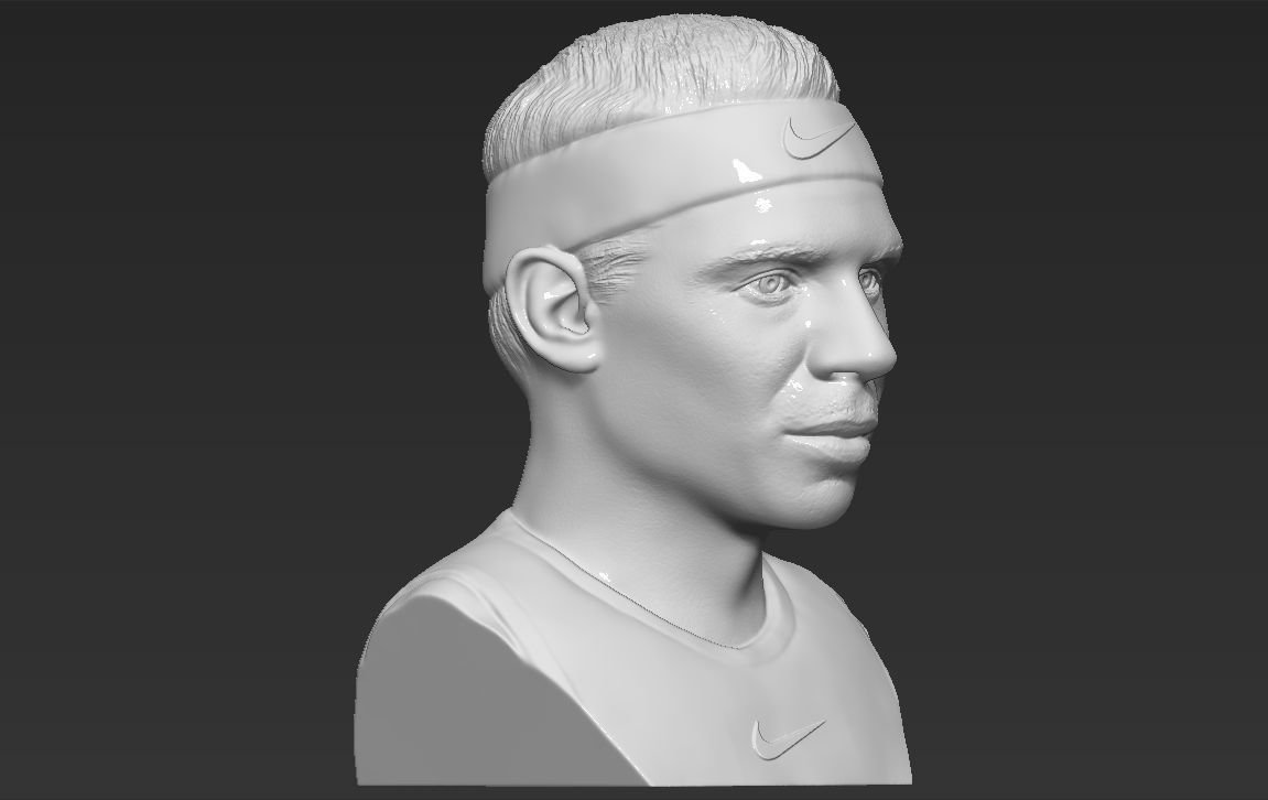 Rafael Nadal bust 3D printing ready stl obj formats 3D print model_9