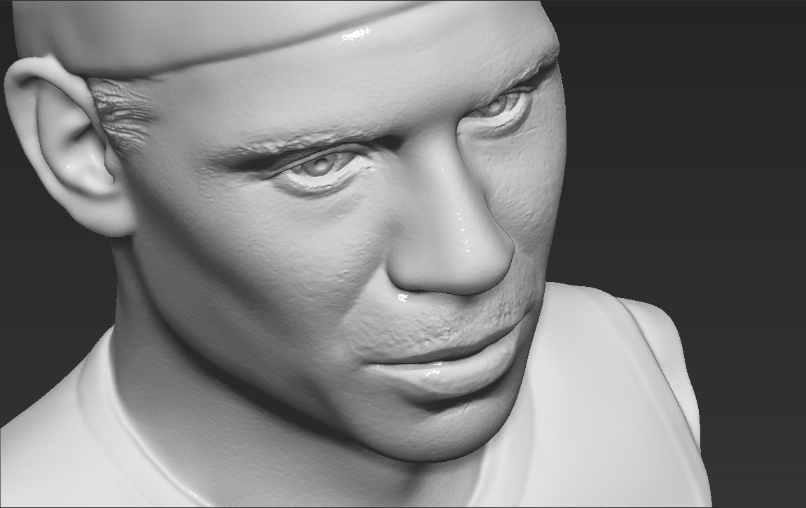 Rafael Nadal bust 3D printing ready stl obj formats 3D print model_19
