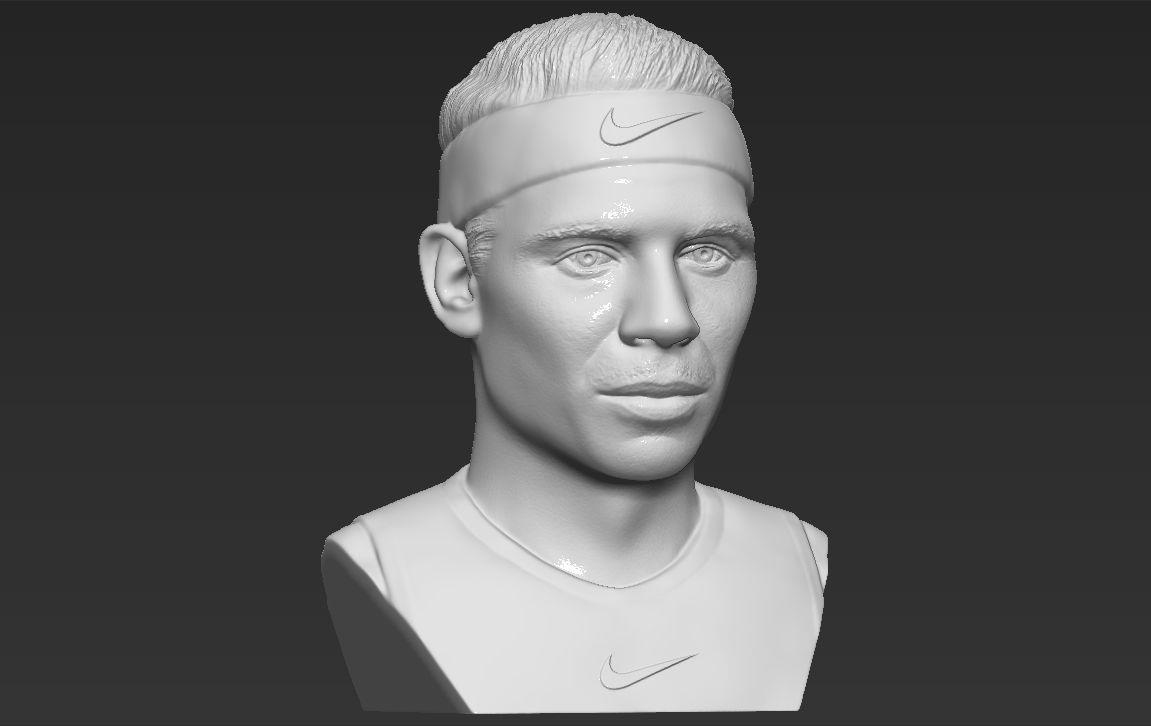 Rafael Nadal bust 3D printing ready stl obj formats 3D print model_10