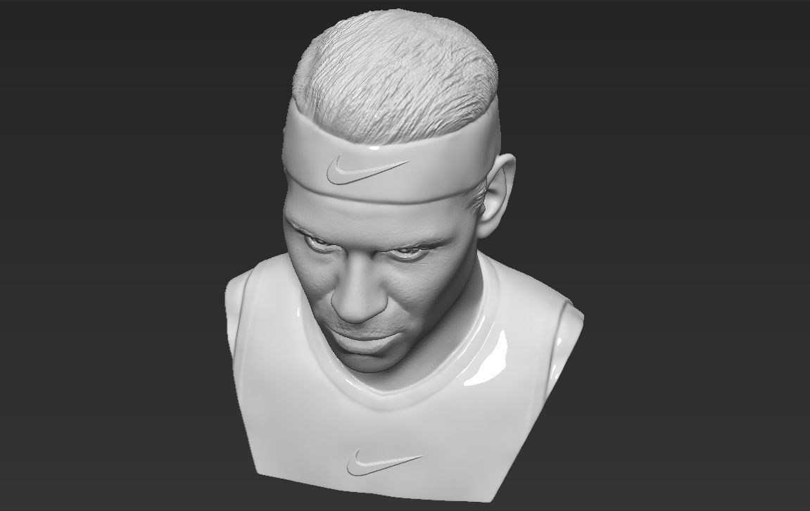 Rafael Nadal bust 3D printing ready stl obj formats 3D print model_14