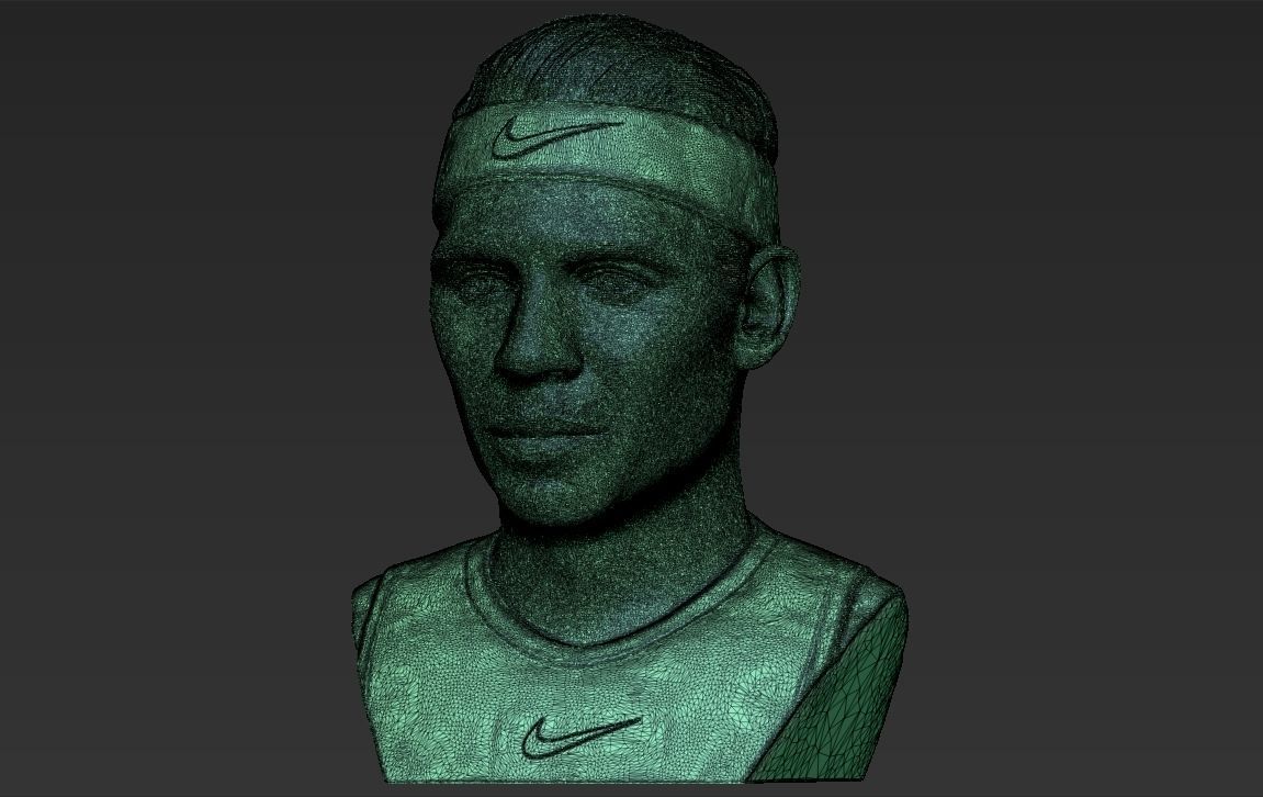 Rafael Nadal bust 3D printing ready stl obj formats 3D print model_24