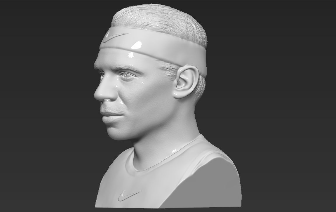 Rafael Nadal bust 3D printing ready stl obj formats 3D print model_3