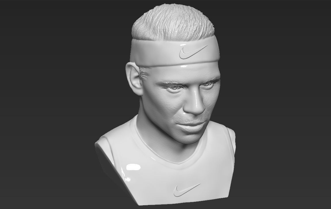 Rafael Nadal bust 3D printing ready stl obj formats 3D print model_12