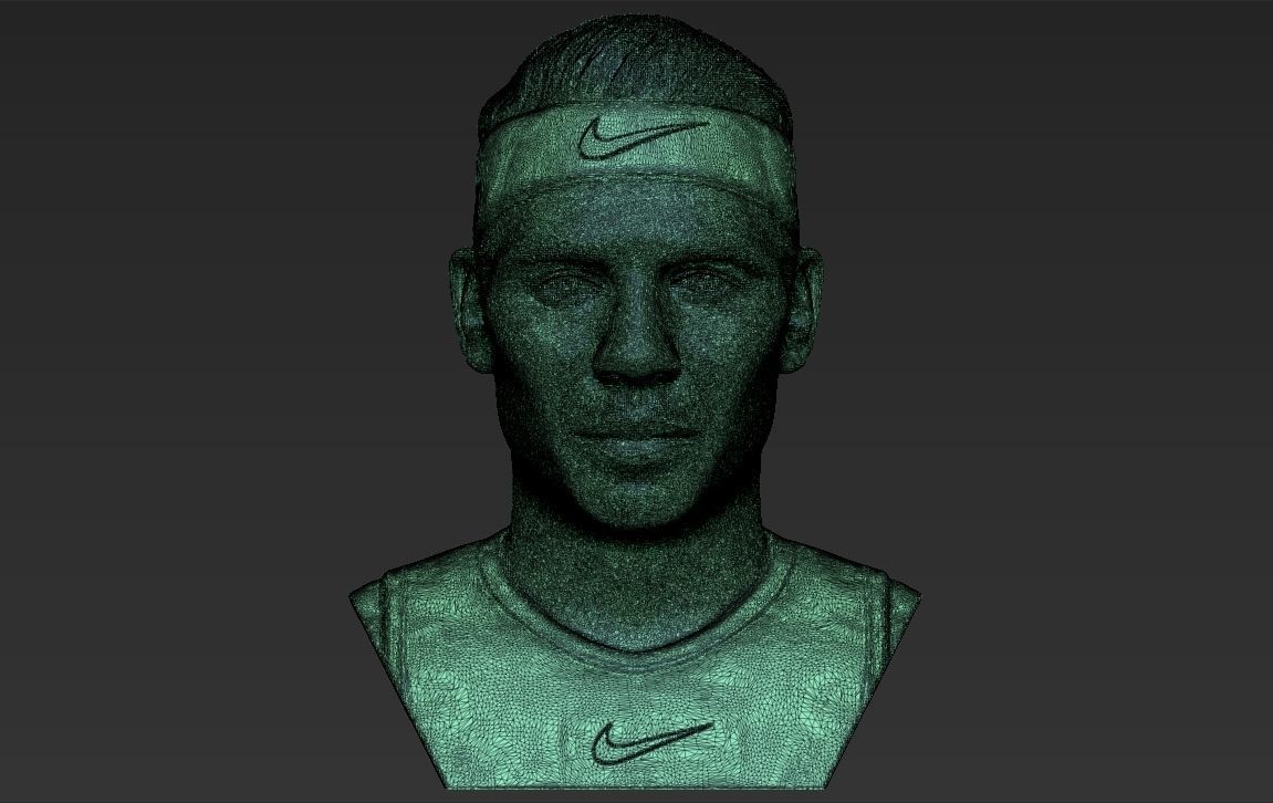 Rafael Nadal bust 3D printing ready stl obj formats 3D print model_23