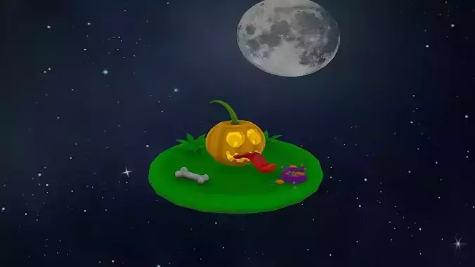 Cartoony Pumpkin Dog