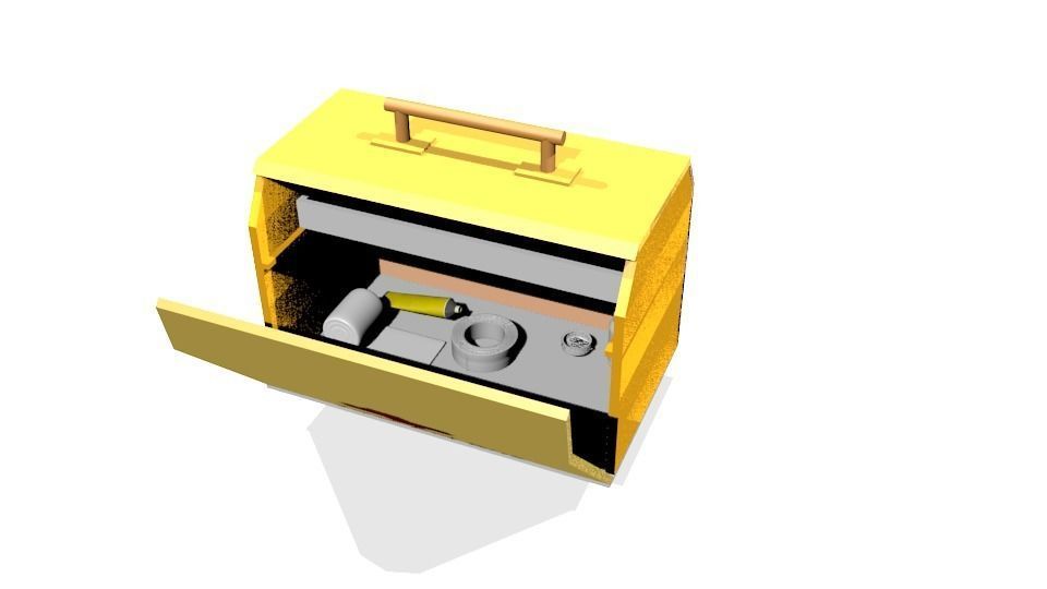 First Aid Box Low-poly 3D model_4