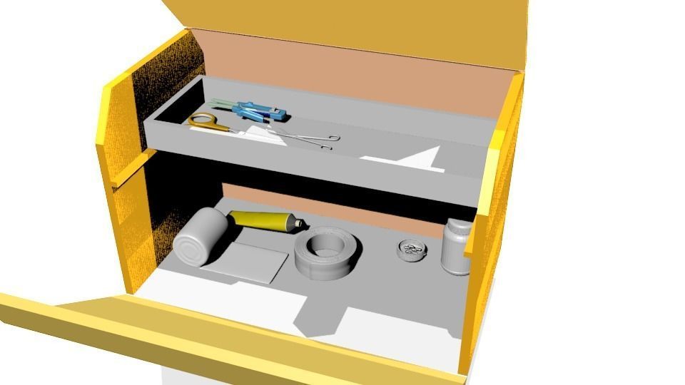 First Aid Box Low-poly 3D model_32