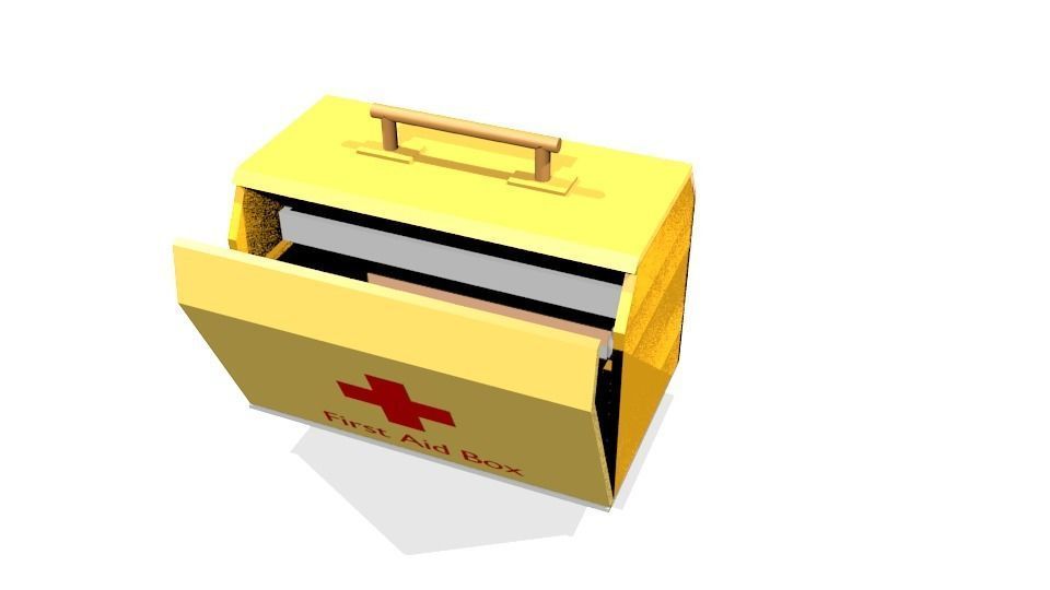 First Aid Box Low-poly 3D model_3