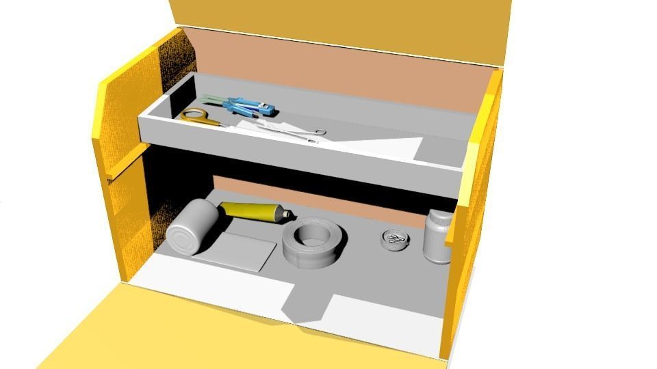 First Aid Box Low-poly 3D model_30