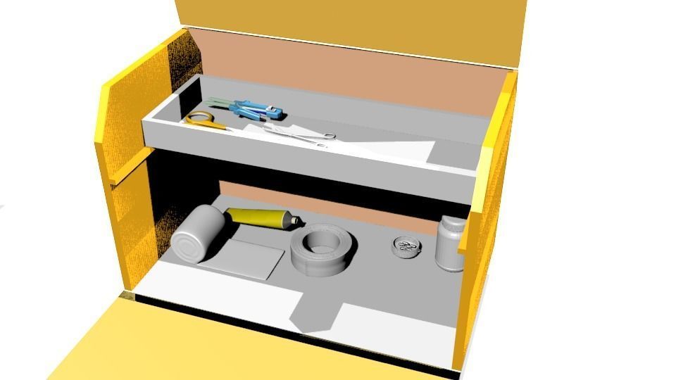 First Aid Box Low-poly 3D model_29