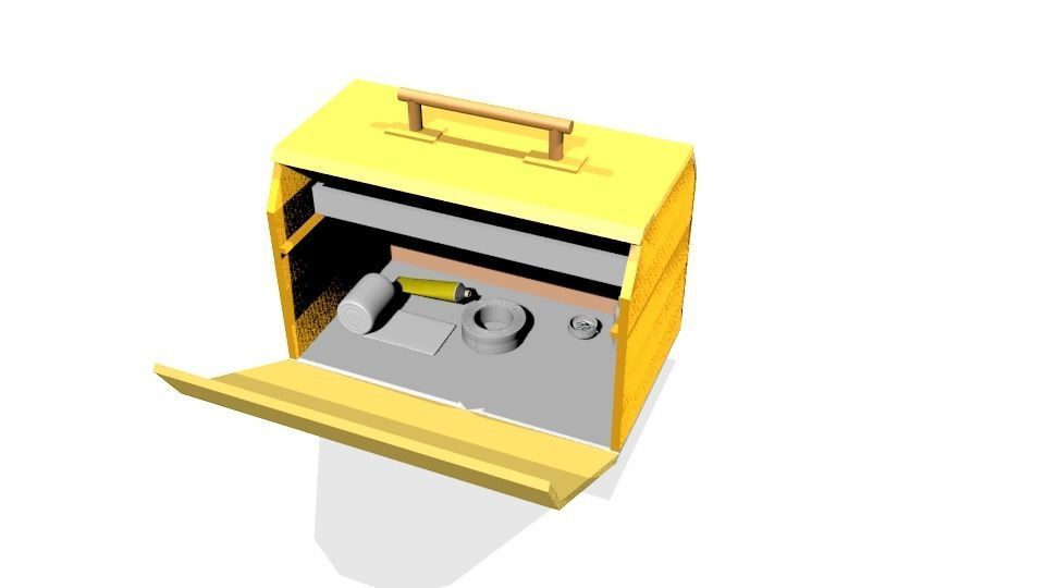 First Aid Box Low-poly 3D model_5