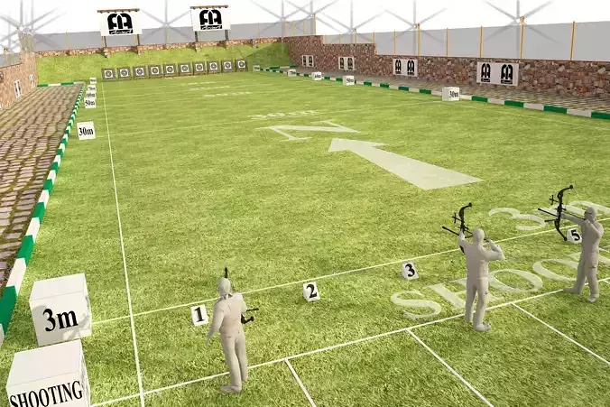 3D archery site with full details and realistic standards