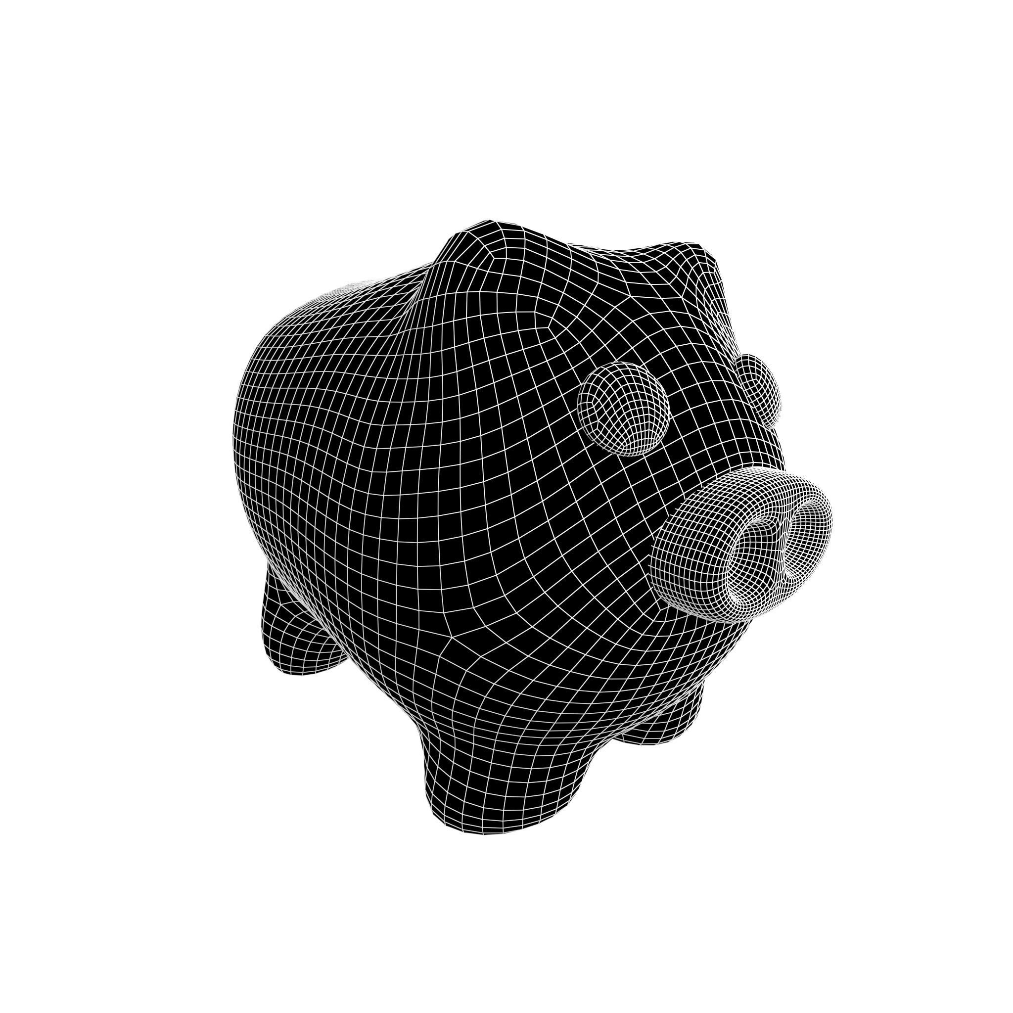 Piggy Bank V1 007 Low-poly 3D model_4