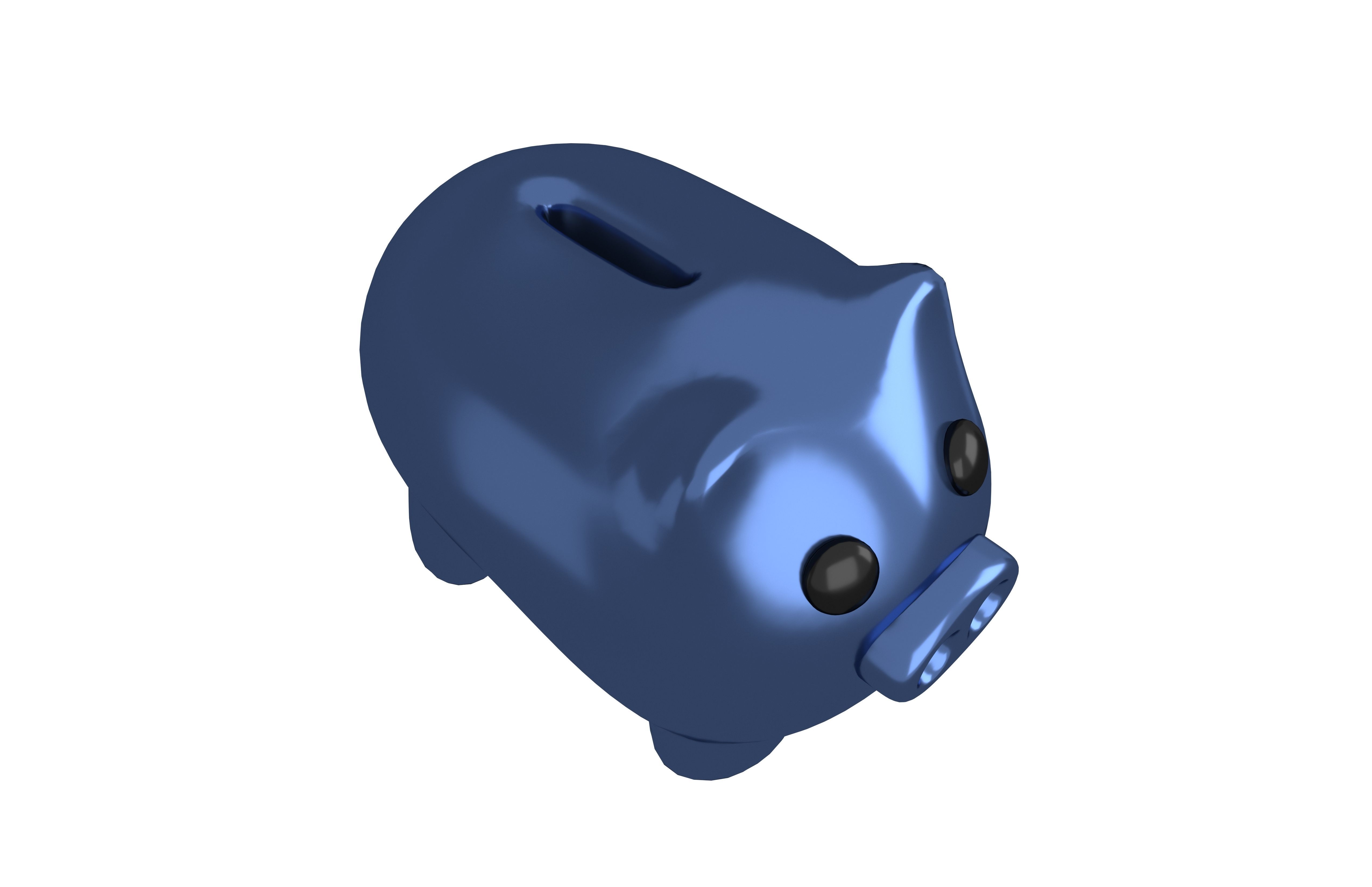 Piggy Bank V1 009 Low-poly 3D model_3
