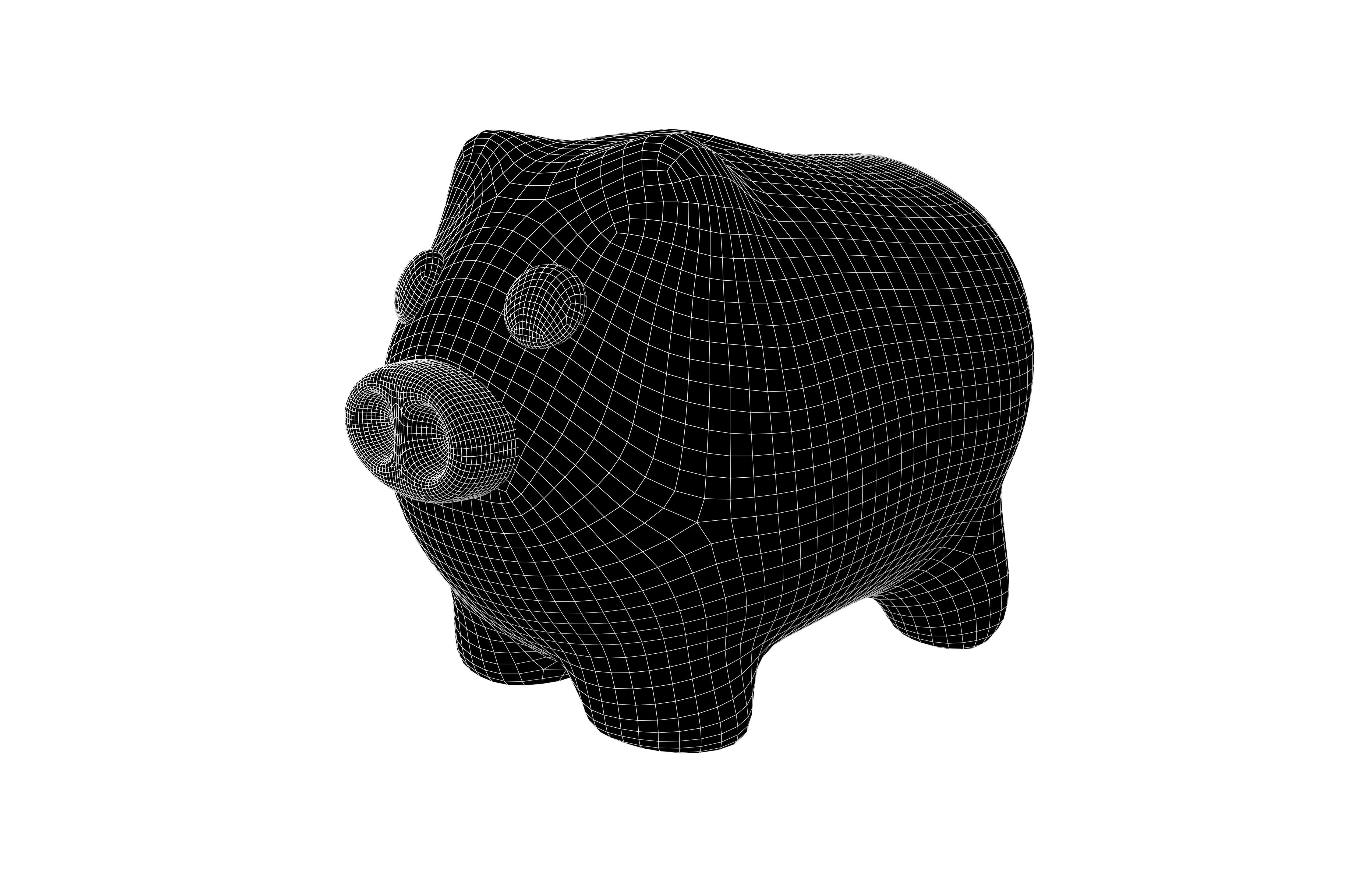 Piggy Bank V1 010 Low-poly 3D model_6