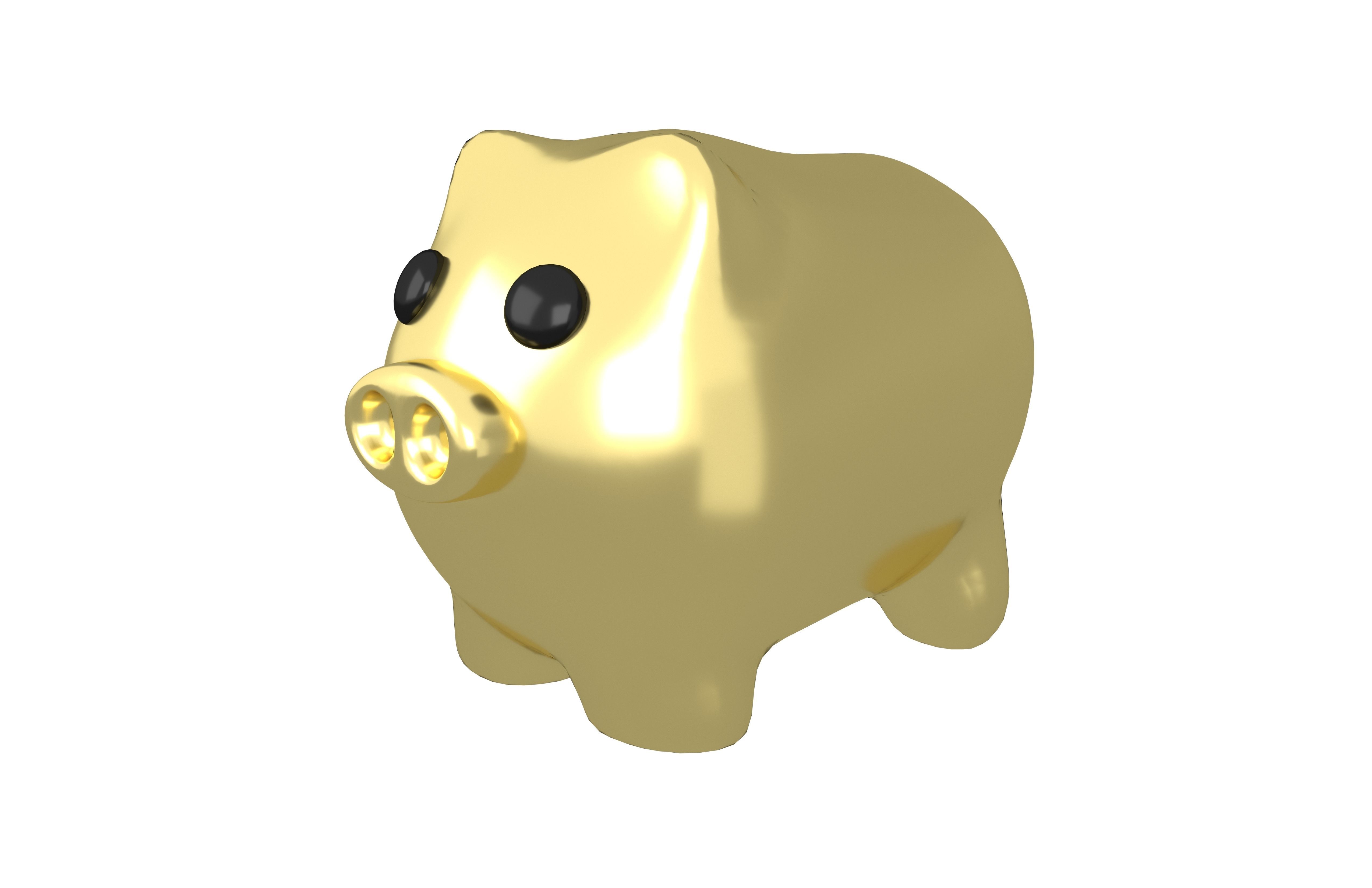 Piggy Bank V1 010 Low-poly 3D model_2
