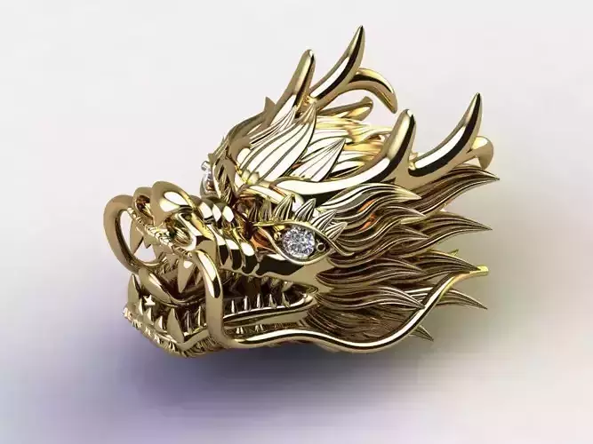 Head Dragon China dragon with cad file 3dm and STL