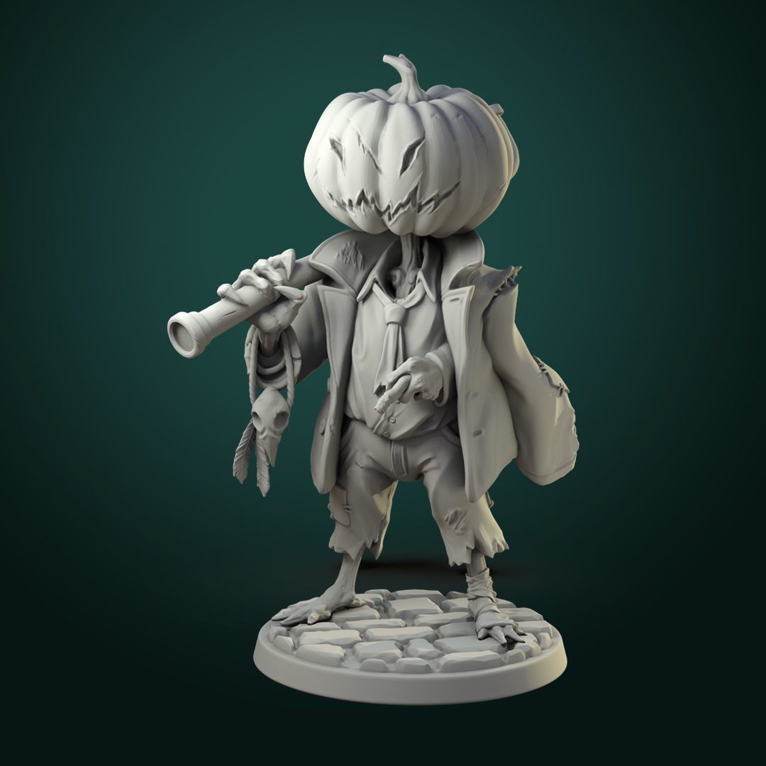Pumpkin Scarecrow 32mm - 75mm scale 3D print model_0