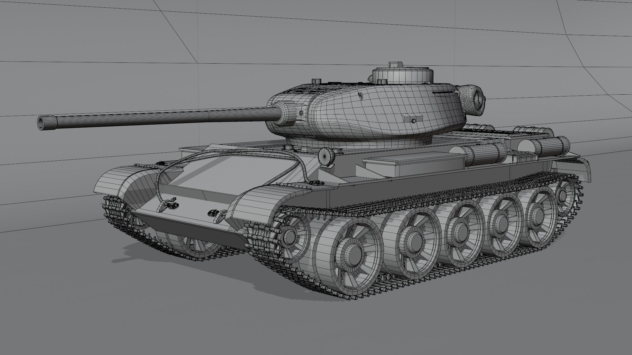 T-44-85 Medium Tank 3D model_6