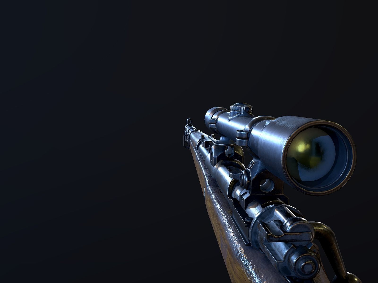 Mauser 98k WW2 german Rifle Kar98k PBR Low-poly 3D model_10