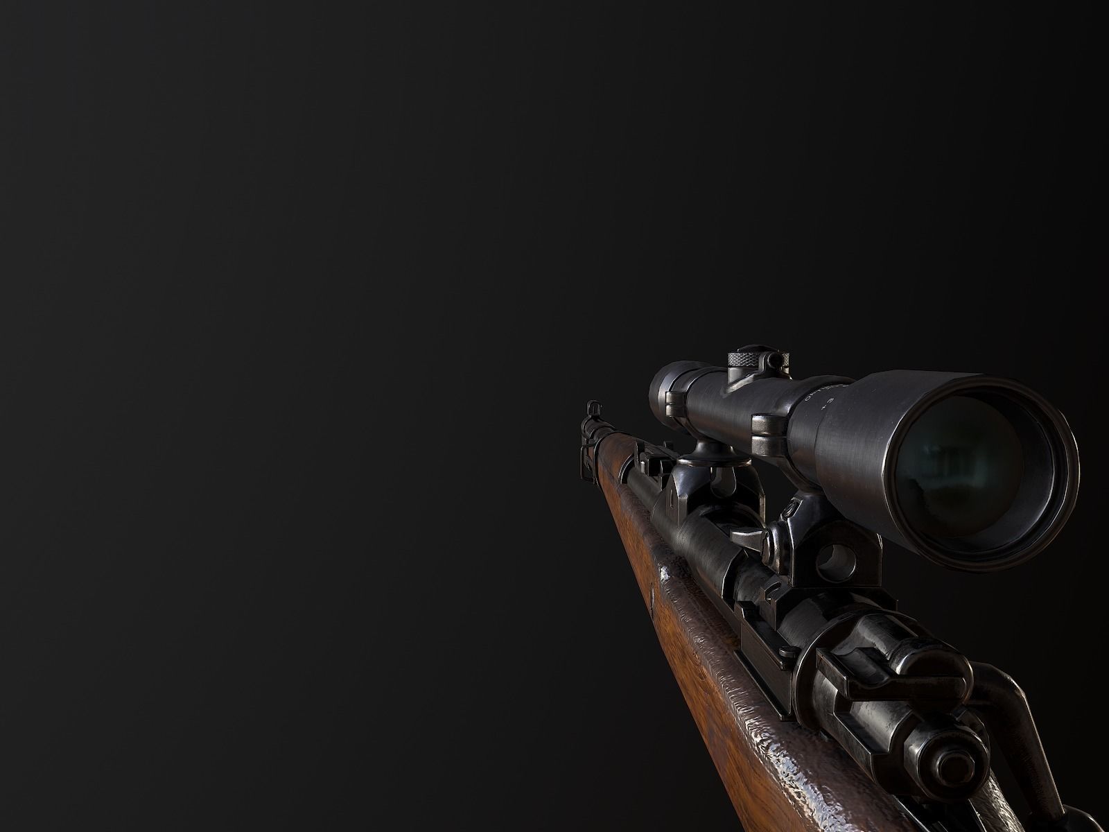 Mauser 98k WW2 german Rifle Kar98k PBR Low-poly 3D model_9