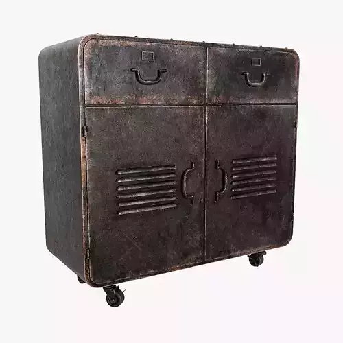 Industrial iron cabinet 3D model