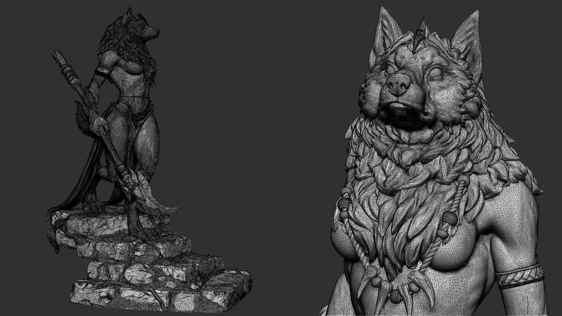 Oleana the Werewolf Queen 3D print model_7